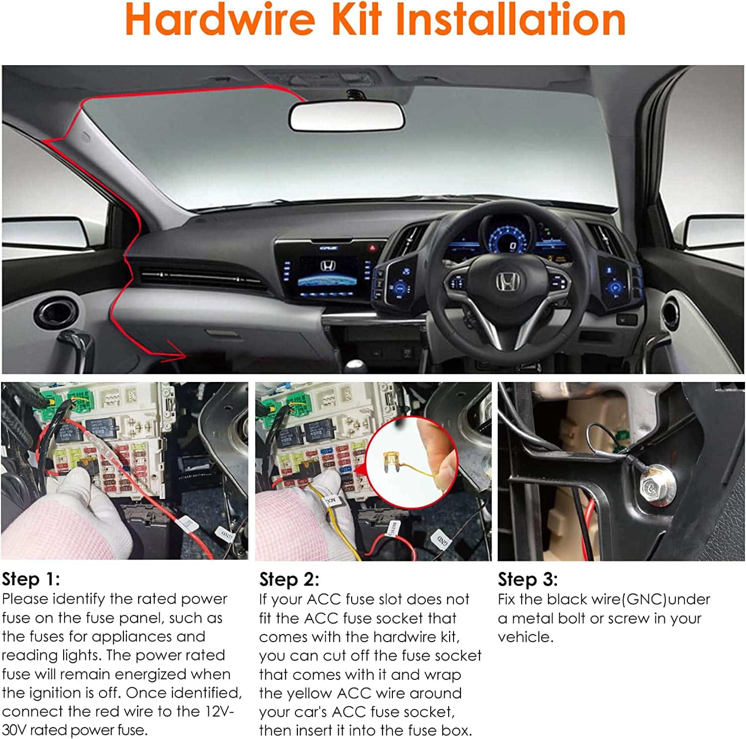 Vantrue Hardwire Kit for N4, N2 Pro (2023) / E1 / E1 Lite / E2 / E3 / S2 / N2S / N1 Pro (2023) / X4S Dash Cam
