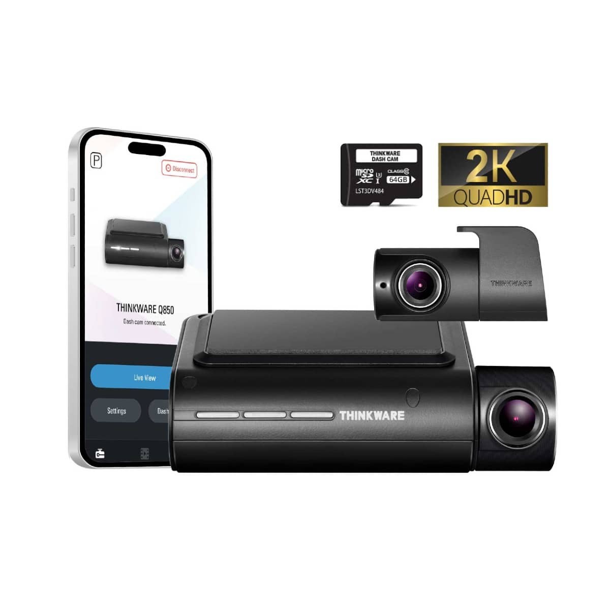 Thinkware Q850 2K QHD Dual Dash Cam