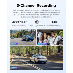 Viofo A229 Plus 2K 3 Channel Dash Cam - Image 4