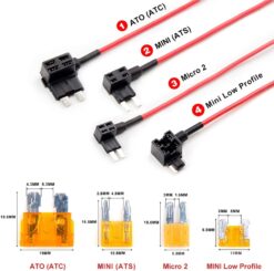 VIOFO Type-C HK4 Hardwire Kit with 8pcs Full Set Fuse for A329, A229, A119MINI2, A139, T130, WM1