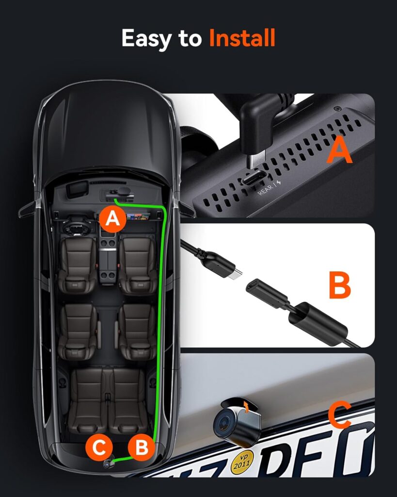 Vantrue Waterproof Rear Camera for E3 | N4 Pro | S1 Pro