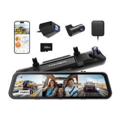 Wolfbox G900 TriPro Cabin Version 3 Channel 4K Rear View Mirror Dash Cam