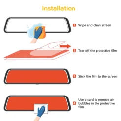 wolfbox 12inch anti glare film for rear view mirror camera 195253