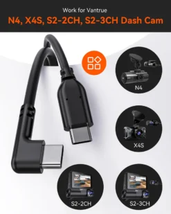 VANTRUE29.5ftRearCameraExtensiveCableforN4 X4S S2DashCam 1 4
